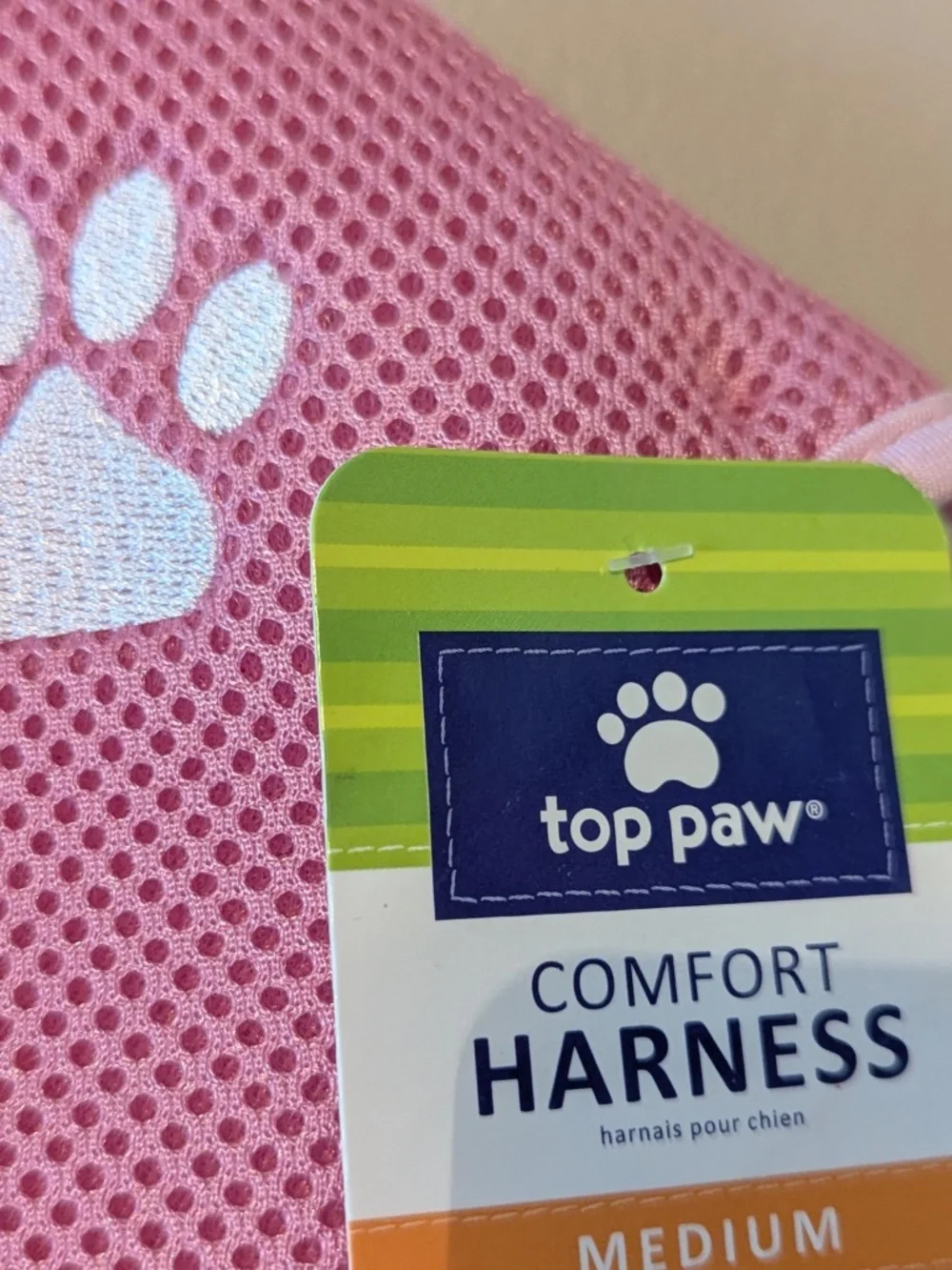 Top Paw Adjustable Pink Mesh Dog Comfort Harness sz M (girth 23-27 inches) NWT